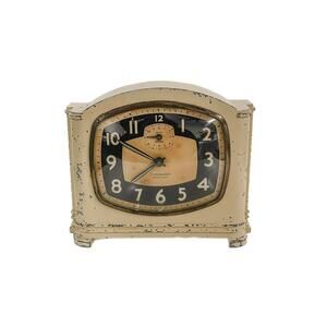 Vintage Ingraham Commander 8‑Day Art Deco Alarm Clock USA WindUp